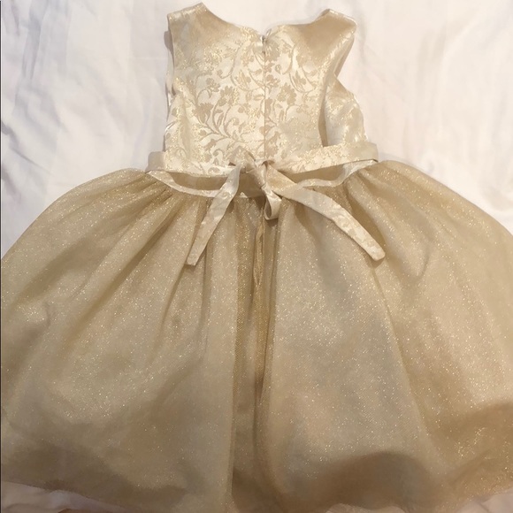 sachin and babi light blue dress Made in Italy! Michelina Bimbi Girls' Couture Gold Shimmer Dress and Bolero Set 3 Months / Gold main image 1